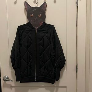 ZARA - Satin Quilted Oversized Bomber Jacket